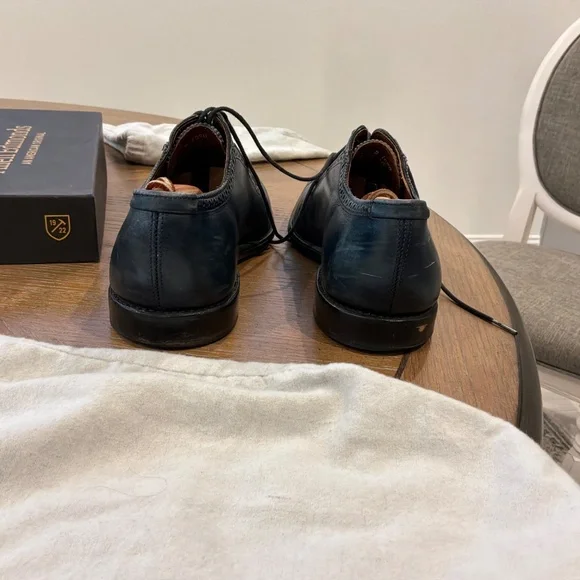 Allen Edmonds Navy Blue Cornwallis Oxfords with matching 